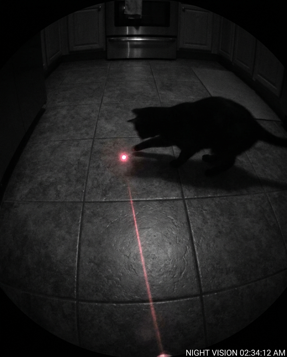 A real customer's cat with their iMeow product at home